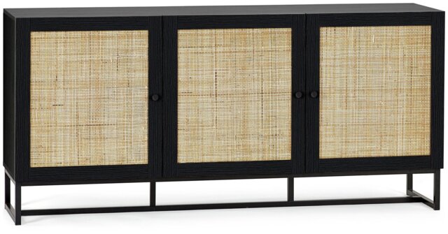 Julian Bowen Padstow 3 Door Sideboard - Black - image 1