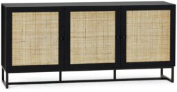 Julian Bowen Padstow 3 Door Sideboard - Black - thumbnail 2
