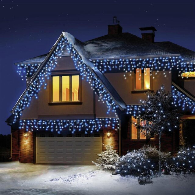 Premier Decorations Blue & White LED Christmas Icicles Light - image 1