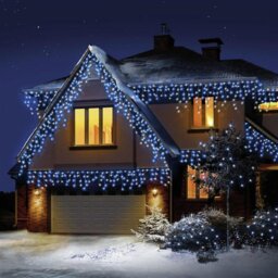 Premier Decorations Blue & White LED Christmas Icicles Light - thumbnail 1