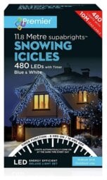 Premier Decorations Blue & White LED Christmas Icicles Light - thumbnail 2