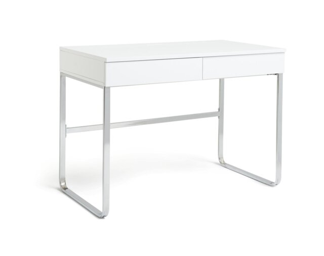 Habitat Sammy 2 Drawer Desk - White Gloss - image 1