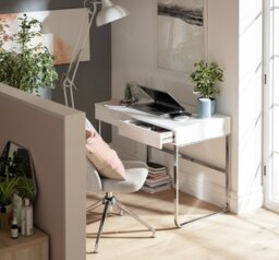 Habitat Sammy 2 Drawer Desk - White Gloss - thumbnail 2