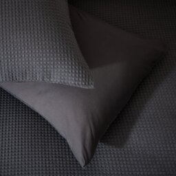 Habitat Cotton Rich Chunky Waffle Charcoal Bedding Set - King size - thumbnail 2