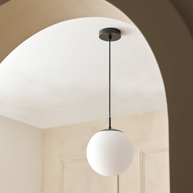 Habitat Boyd Glass Pendant Light - Black - image 1