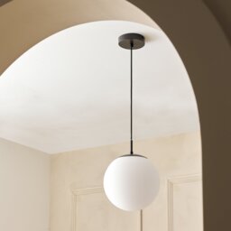 Habitat Boyd Glass Pendant Light - Black - thumbnail 1