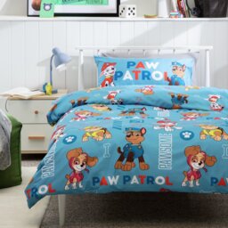 Paw Patrol Chevron Blue Kids Bedding Set Single by Argos