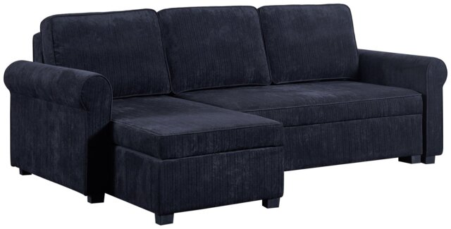 Argos Home Addie Velvet Reversible Storage Sofa Bed-Charcoal - image 1