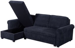 Argos Home Addie Velvet Reversible Storage Sofa Bed-Charcoal - thumbnail 2