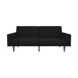 Dorel Paxson Fabric Small Double Chaise Sofa Bed - Black - thumbnail 2