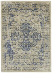 Habitat Traditional Natural & Blue Cut Pile Rug - 160x230cm - thumbnail 2