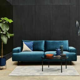 Habitat Julien Velvet 2 Seater Sofa - Navy Blue - thumbnail 2