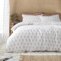 Pineapple Elephant Woodblock Floral Bedding Set - Superking - thumbnail 1