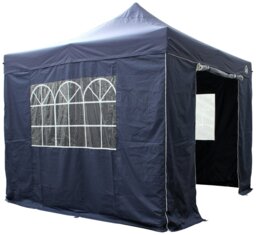 All Seasons 3m x 3m Pop Up Garden Gazebo & Side Panels -Navy