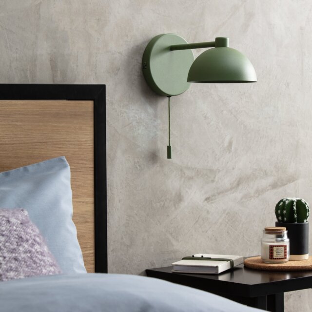 Habitat Mushroom Steel Wall Light - Green - image 1
