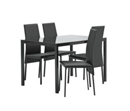 Argos Home Lido Glass Black Dining Table & 4 Black Chairs