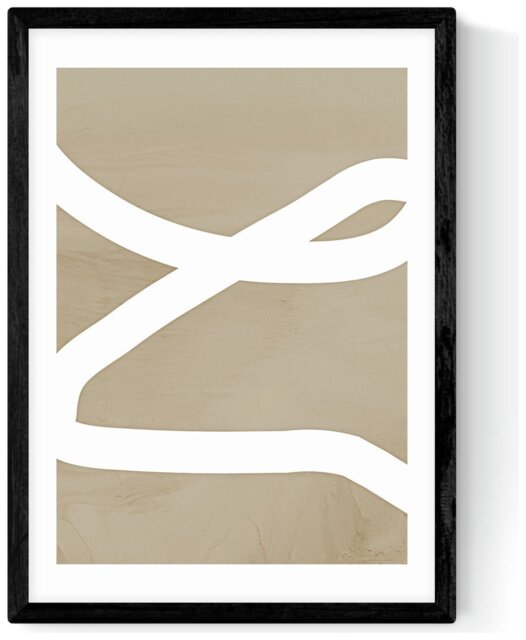 East End Prints Lines Black Frame Art Print - A3 - image 1