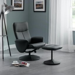 Julian Bowen Lugano Faux Leather Rise And Recline Chair - Black - thumbnail 1
