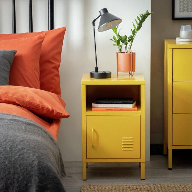Habitat Stevie 1 Door Bedside Table - Mustard - image 1