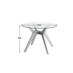 Habitat Zela Glass 4 Seater Dining Table - Walnut - thumbnail 2