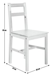 Argos Home Raye Pair of Solid Wood Dining Chairs - Pine - thumbnail 2