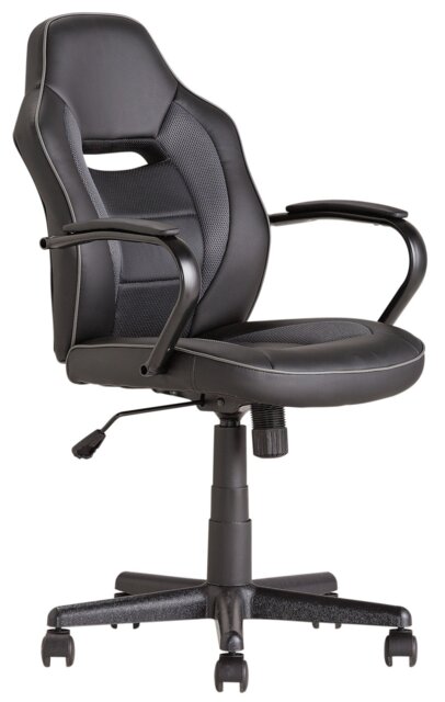 Argos Home Faux Leather Mid Back Gaming Chair - Black - image 1