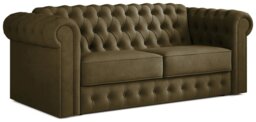 Jay-Be Chesterfield Fabric 3 Seater Sofa Bed - Sage Green - thumbnail 1