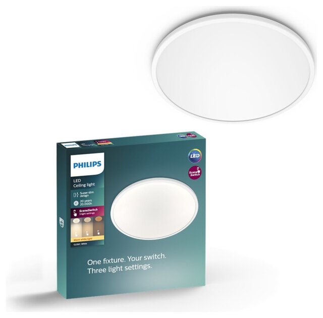Philips Super Slim LED Flush to Ceiling Light - White - image 1