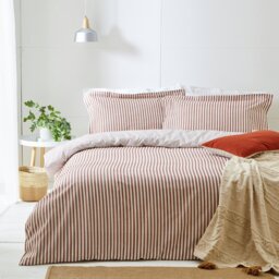 Yard Hebden Cotton Stripe Pecan Bedding Set - Super king - thumbnail 1
