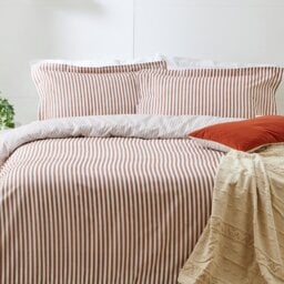 Yard Hebden Cotton Stripe Pecan Bedding Set - Super king - thumbnail 2