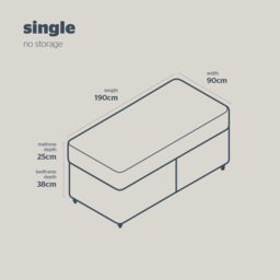 Silentnight Hatfield Single Memory Divan Bed - Grey - thumbnail 2