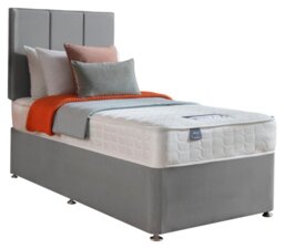 Silentnight Hatfield Single Memory Divan Bed - Grey