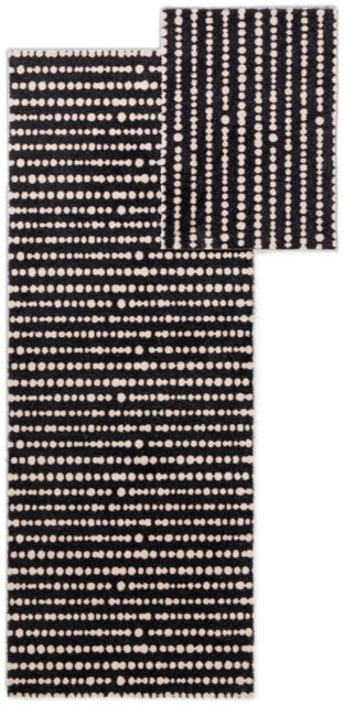 Habitat Washable Black & White Runner & Mat set - 150x57cm - image 1