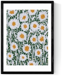 East End Prints Daisy Pattern Black Frame Art Print - A3 - thumbnail 1