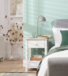 Argos Home Scandinavia 1 Drawer Bedside Table - White - thumbnail 1
