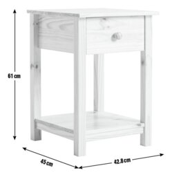 Argos Home Scandinavia 1 Drawer Bedside Table - White - thumbnail 2