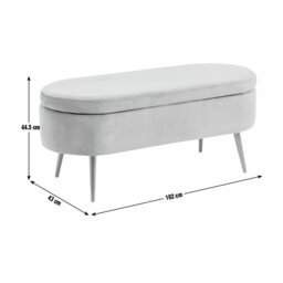 Argos Home Velvet Storage Ottoman - Charcoal - thumbnail 2