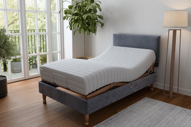 Mibed Memory Small Double Adjustable Bed With Mattress -Grey - image 1