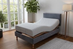 Mibed Memory Small Double Adjustable Bed With Mattress -Grey - thumbnail 1