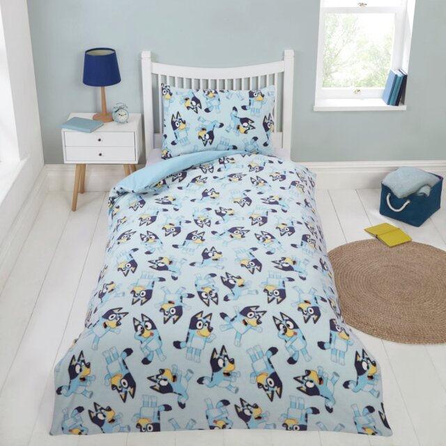 Bluey Mischief Fleece Blue Kids Bedding Set - Single - image 1