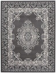 Homemaker Bukhura Traditional Grey Cut Pile Rug - 200x290cm - thumbnail 2