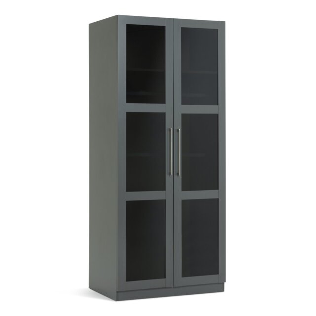 Habitat Hamburg 2 Door Double Glass Wardrobe-Dark Grey - image 1