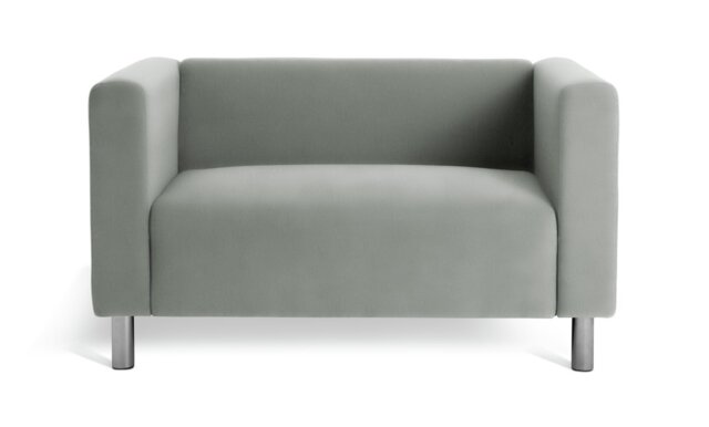 Argos Home Moda Faux Leather 2 Seater Sofa - Grey - image 1