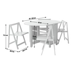 Argos Home Butterfly Ext White Dining Table & 4 White Chairs - thumbnail 2
