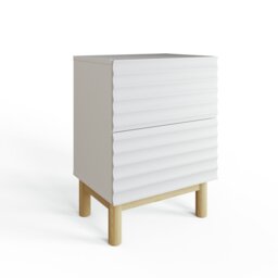GFW Karla 2 Drawer Bedside Table - White - thumbnail 2
