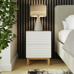 GFW Karla 2 Drawer Bedside Table - White