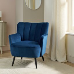 Argos Home Liora Velvet Armchair - Navy - thumbnail 1