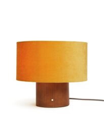 Habitat Corduroy Touch Table Lamp - Mustard & Walnut - thumbnail 2