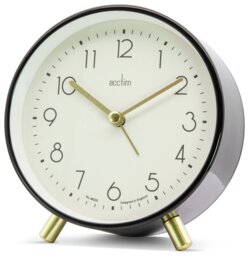 Acctim Fossen Metal Alarm Clock - Black - thumbnail 2