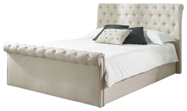 Aspire Chesterfield Kingsize Side Lift Ottoman Bed - Natural - image 1